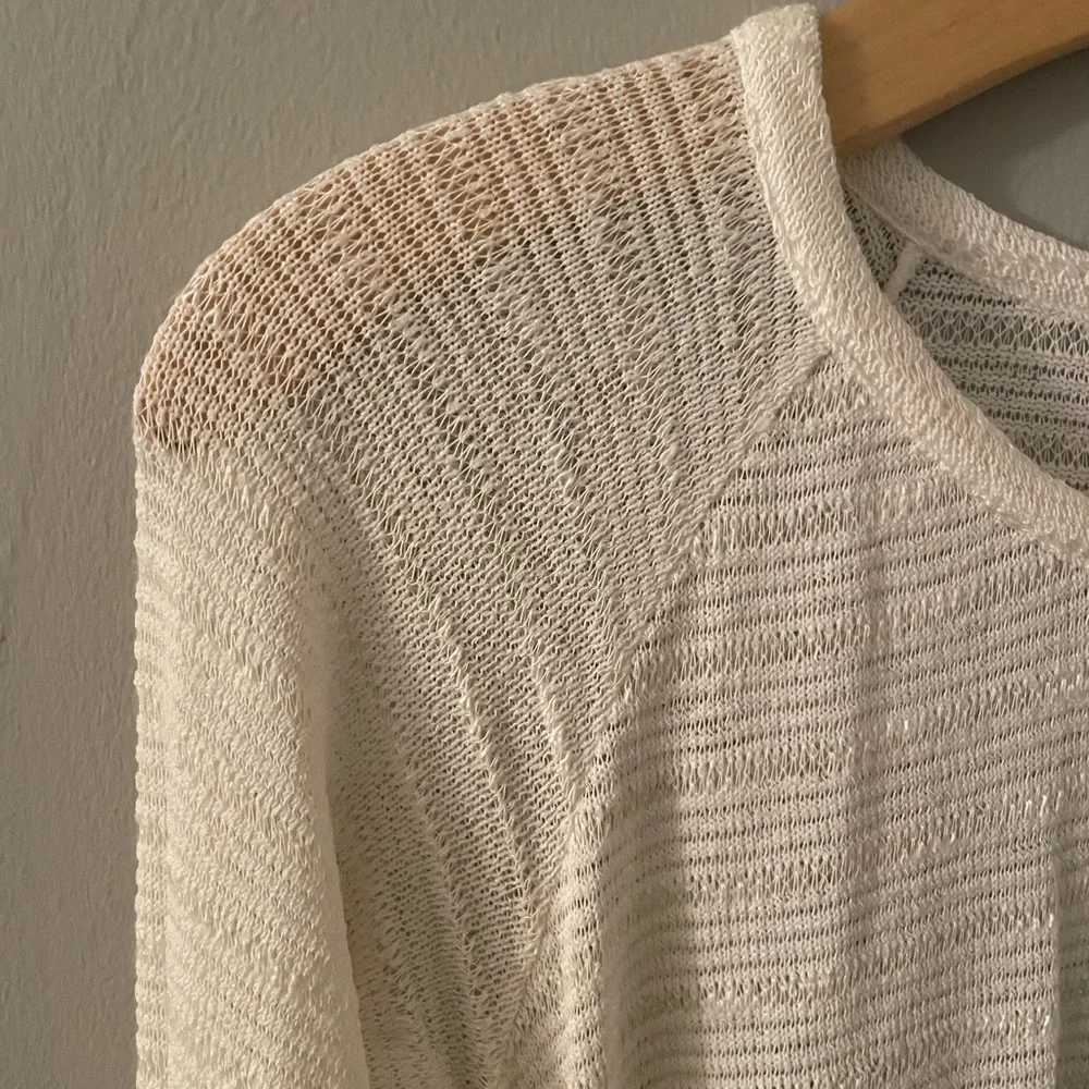 Lace Trimmed White Sweater